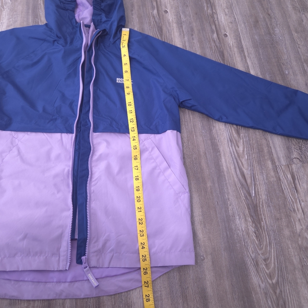 Eddie Bauer Youth L 14/16 Windbreaker Water Resistant Rain Jacket Blue Purple - Picture 12 of 14
